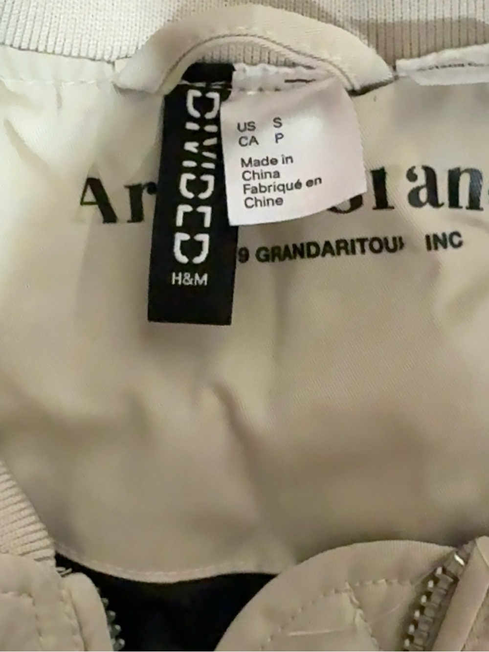 Ariana Grande x H&M Thank U Next 2019 Bomber Jacket Cream Size S - Picture 12 of 16
